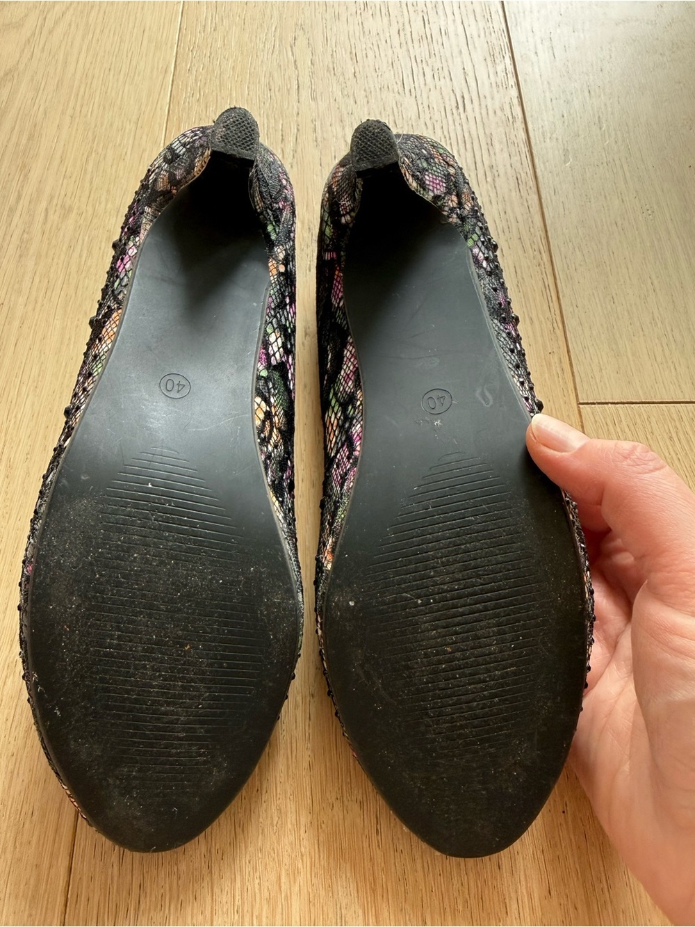 Lace Floral Heels w/ Embellishment | Vintage Inspired Kitten Heels Worn Once - Picture 6 of 6